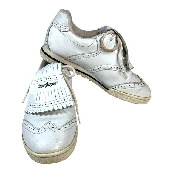 MacGregor Vintage Womens White Golf Saddle Shoes Size 7.5 With Vintage Box EUC - Picture 3 of 9